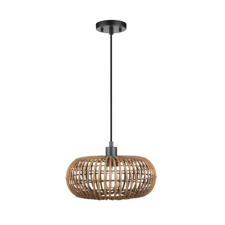 Novogratz x Globe Trancoso 1-Light Rattan Shade Pendant Light, 61063 - Walmart.com | Walmart (US)