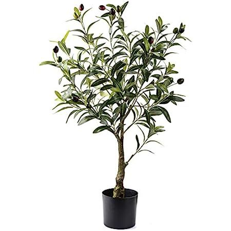 Artificial Olive Tree 32 Inch Fake Olive Topiary Silk Tree Faux Olive Plant for Indoor Outdoor Home  | Amazon (US)