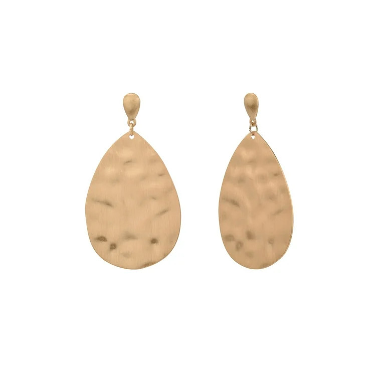 The Pioneer Woman Hammered Gold Duo Drop Earrings - Walmart.com | Walmart (US)