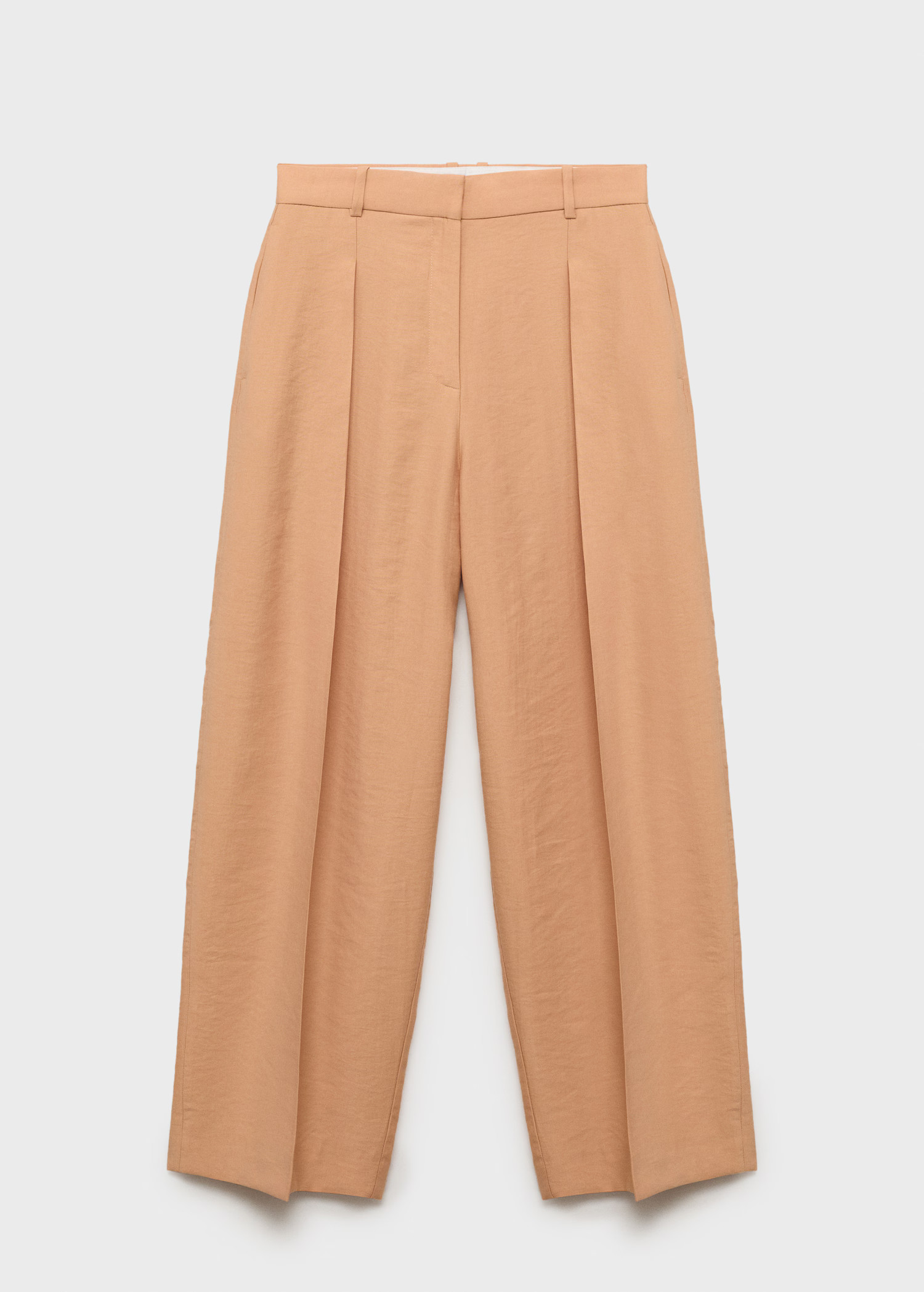 Straight-fit lyocell pants with pleats - Women | MANGO USA | Mango (US/MX/AU)
