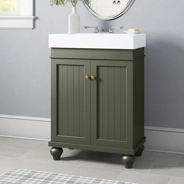 Muriel 24'' Free-standing Single Bathroom Vanity with Ceramic Vanity Top | Wayfair Professional