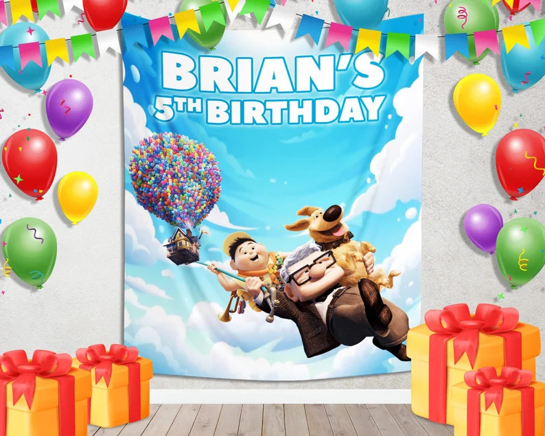 Up Party Banner, Pastel up Party Birthday Backdrop, up Falling Party Banner E1MR03 - Etsy | Etsy (US)