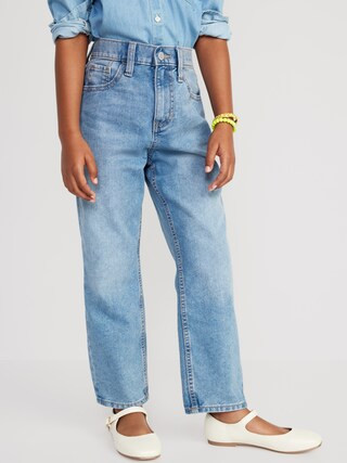 High-Waisted Slouchy Straight Built-In Tough Jeans for Girls | Old Navy (US)