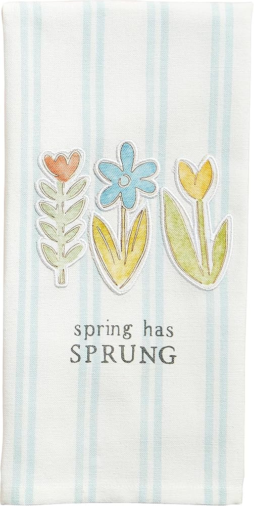 Mud Pie Flower Patch Towel, Three Flowers; 18" x 26" | Amazon (US)