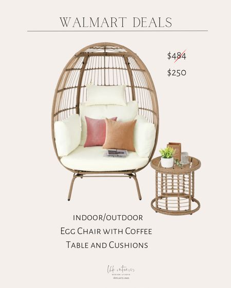 Walmart deals 
Indoor/outdoor egg chair with coffee table 

#LTKSeasonal #LTKSaleAlert #LTKHome