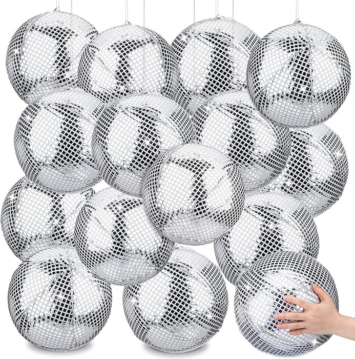 HyDren 4 Set Inflatable Disco Ball with Cover Foldable Hanging Mirror Disco Ornaments for Summer ... | Amazon (US)