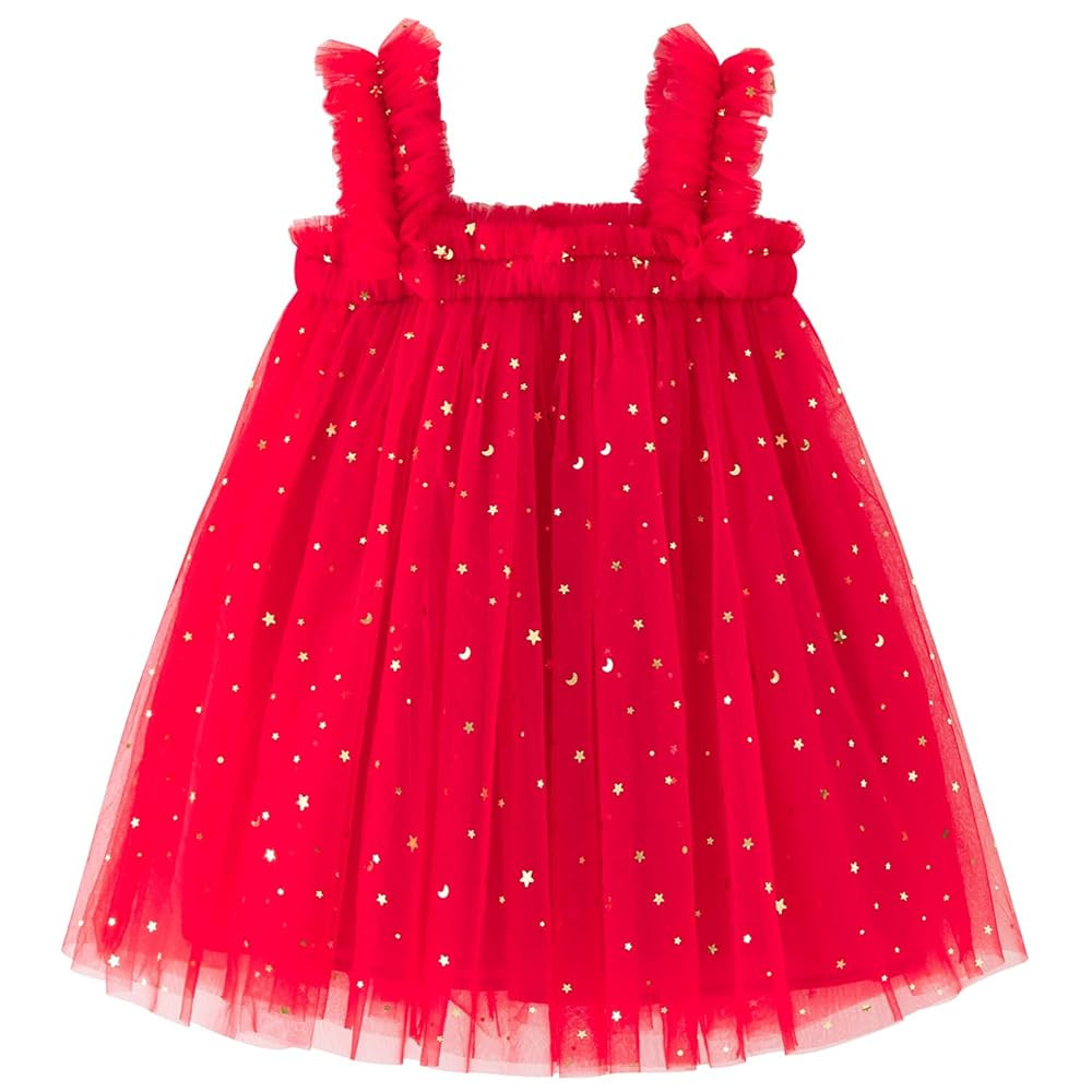 AGQT Baby Girls Tulle Tutu Dress Birthday Party Tulle Babydoll Dresses Size 6M-5T | Amazon (US)