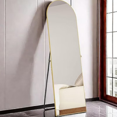 GlasFlength Full Length Mirror with Stand, 59"X16"X3", Gold | Target