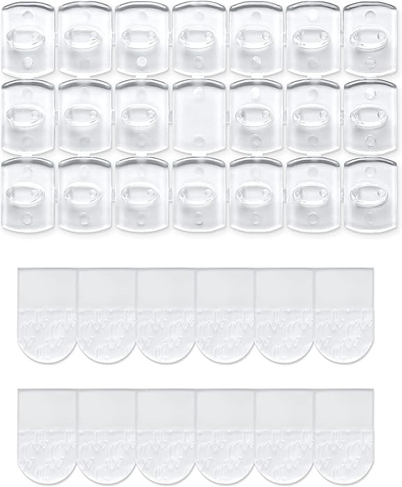 100 Mini Clear Light Clips with 120 Adhesive Strips, Damage-Free Indoor Mini Wall Hooks for Hangi... | Amazon (US)