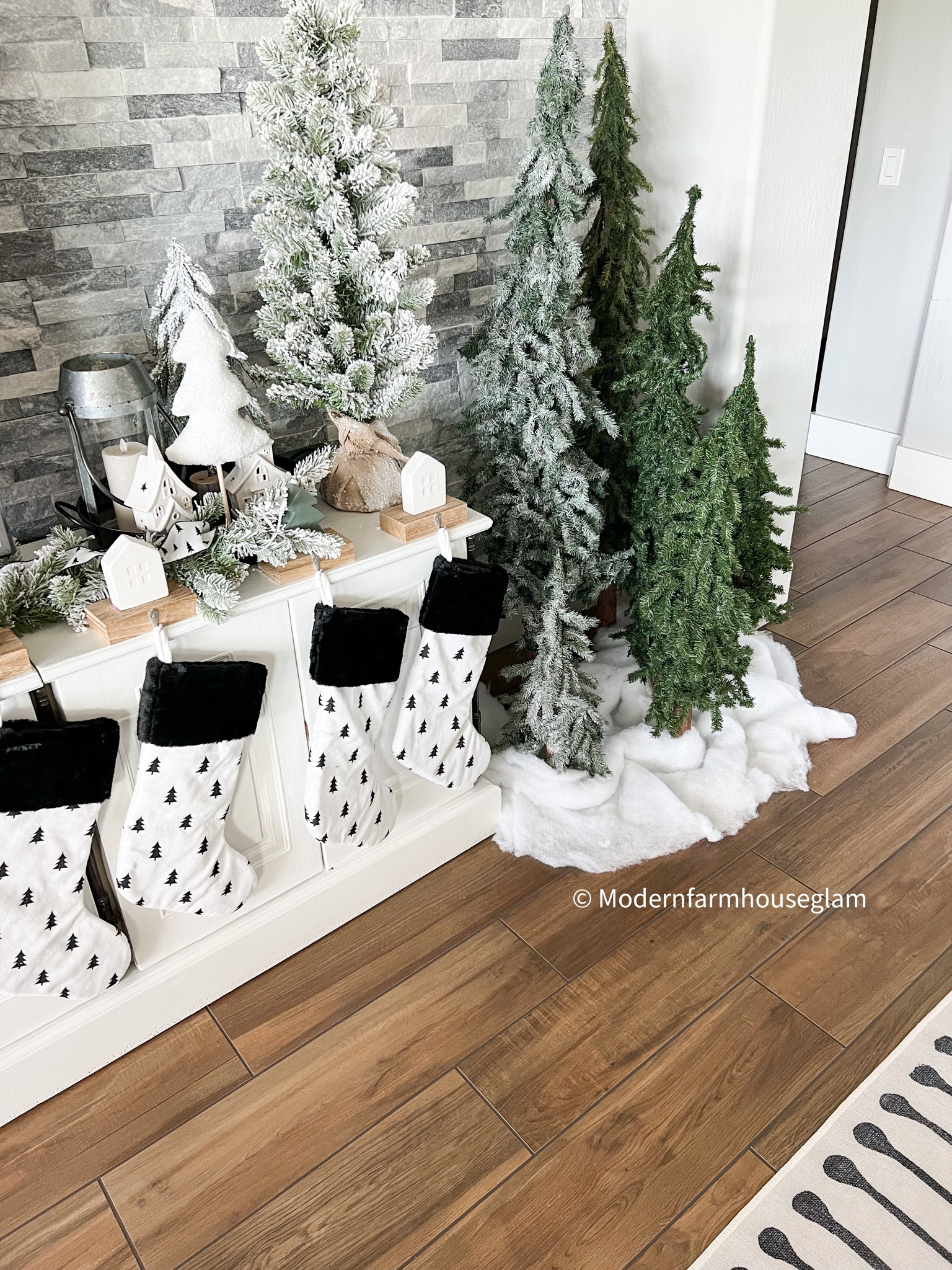 Christmas stockings and pine trees, rug media console table, furniture home decor, modern farmhouse glam

#LTKsalealert #LTKHoliday #LTKhome