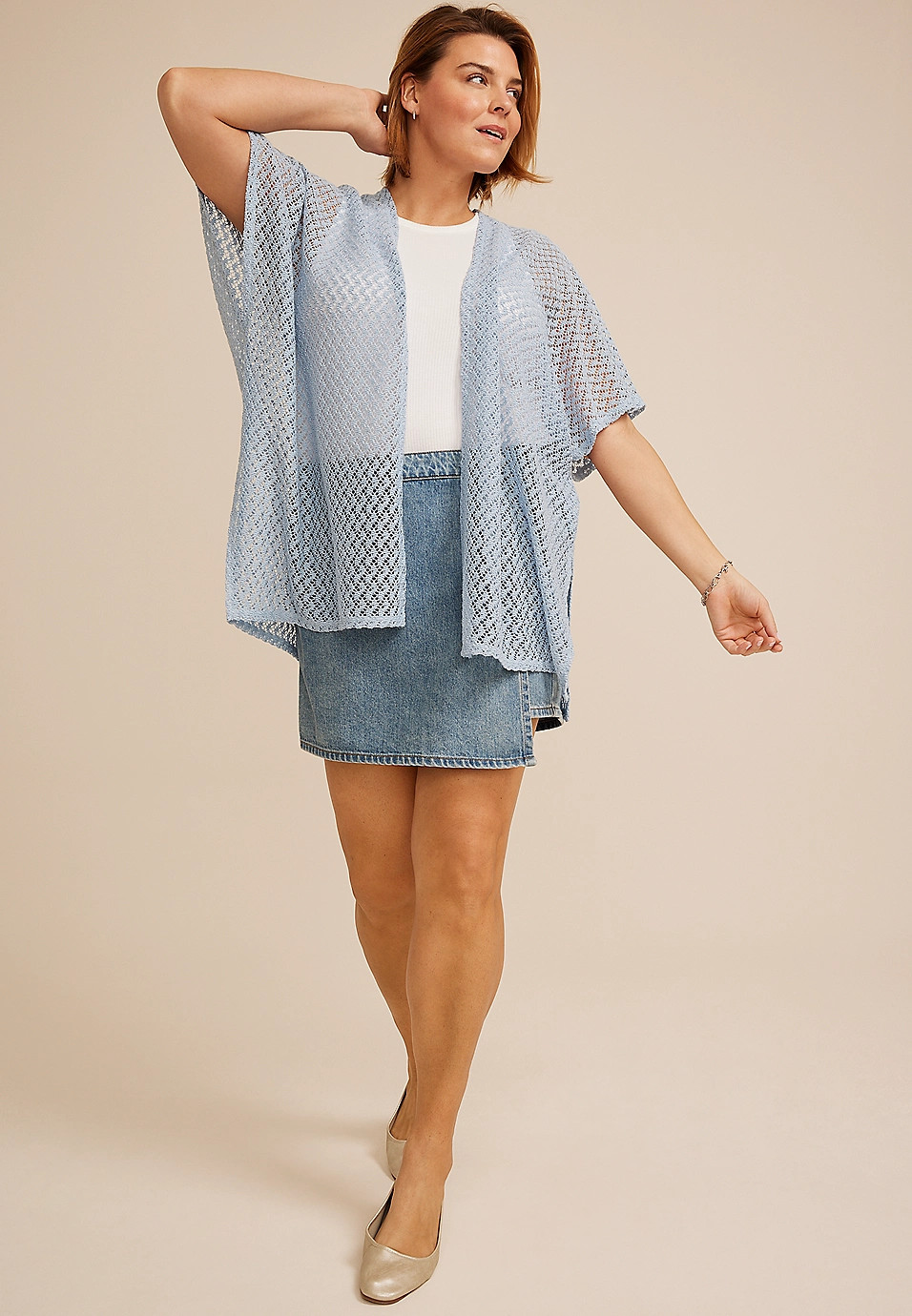 Textured Crochet Lace Kimono | Maurices