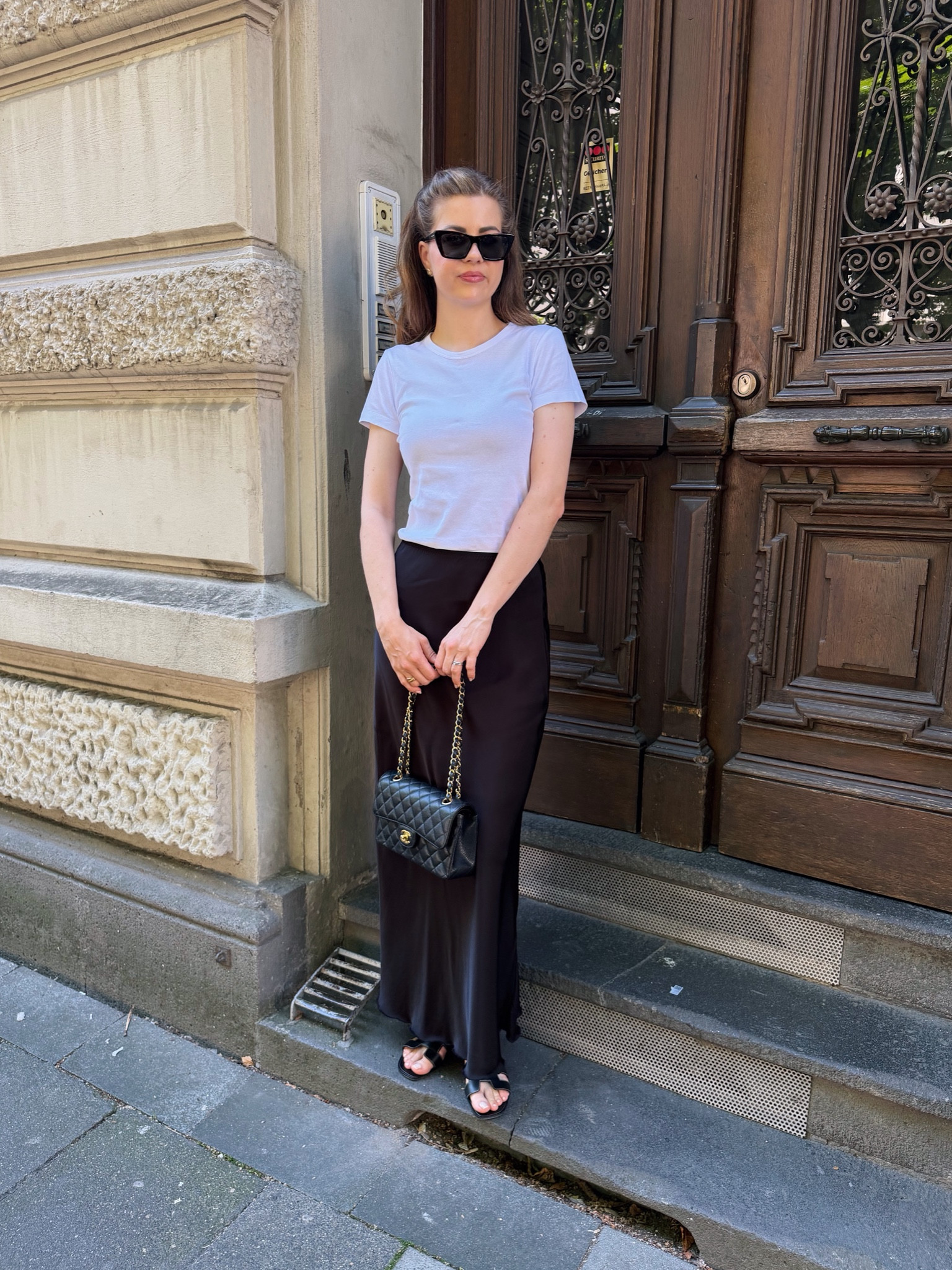 Basic white tee & soft satin skirt 

#LTKeurope #LTKstyletip #LTKsummer