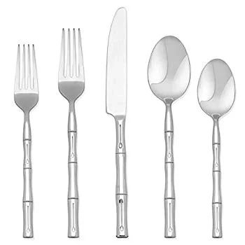 - Bamboo – 20 Piece Flatware Set – Service for 4 Silverware set (Contains Dinner Fork, Salad ... | Walmart (US)