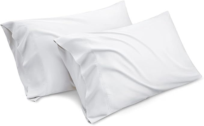 Bedsure Viscose from Bamboo Pillow Cases Queen 2 Pack - White Silk Cooling Pillowcase Set of 2, S... | Amazon (US)