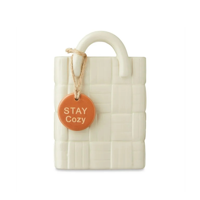 Harvest Cream Ceramic Basket Vase, 6" x 4", by Way To Celebrate - Walmart.com | Walmart (US)