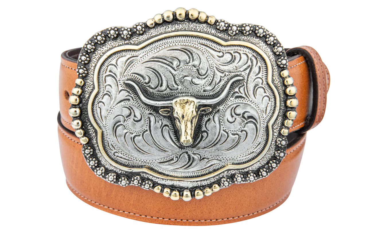 Juan Antonio Leather Longhorn Belt | Pinto Ranch | Pinto Ranch