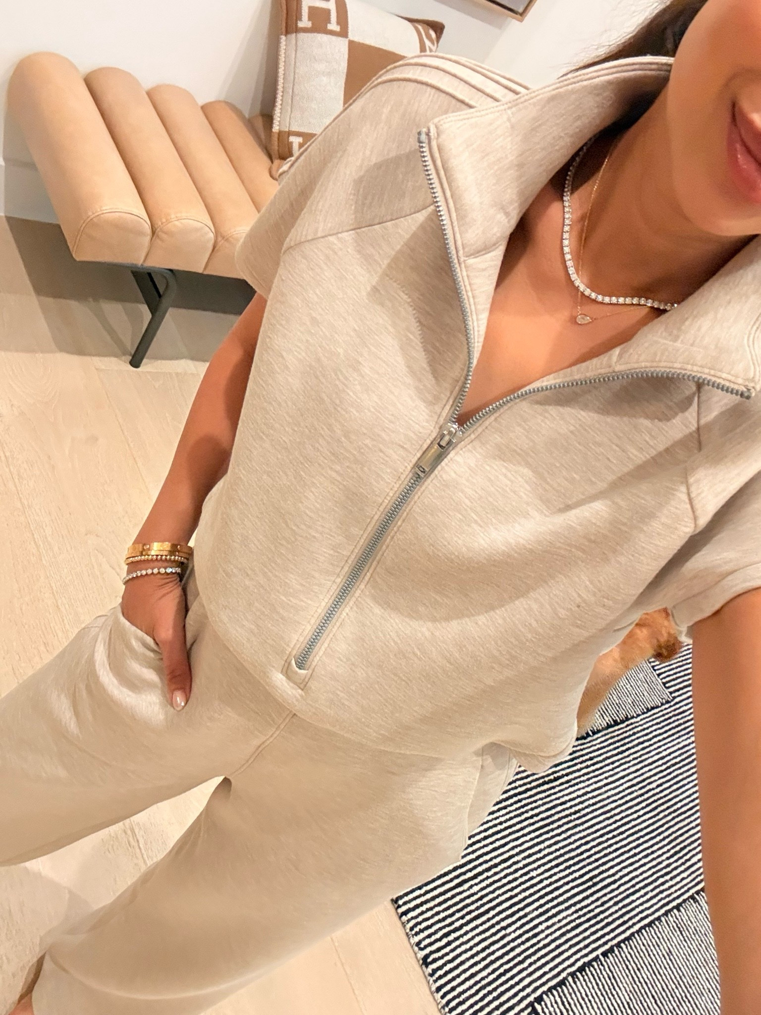 Wearing an xs petite in this jumpsuit - code NASREENXSPANX works for 15% off first purchase!

#LTKSaleAlert #LTKPetite