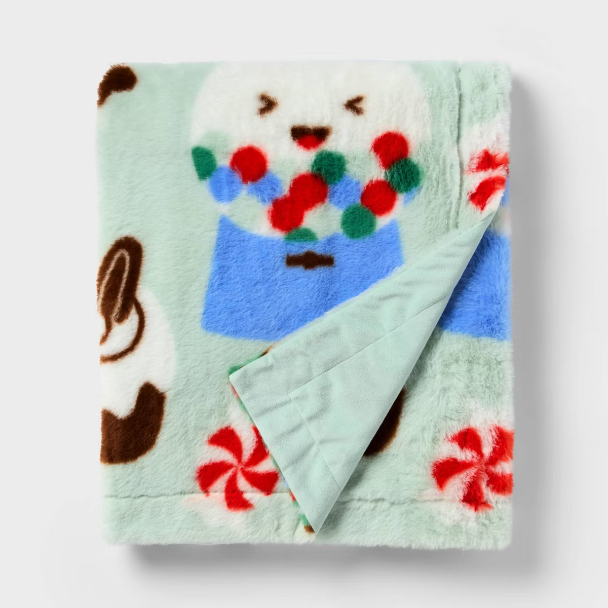 50"x60" Holiday Treats Fuzzy Kids' Throw Blanket Mint Green - Pillowfort™ | Target
