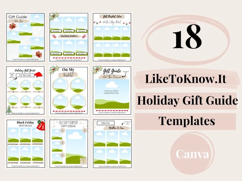 18 LikeToKnow.IT Holiday Gift Guide Templates | Etsy (US)