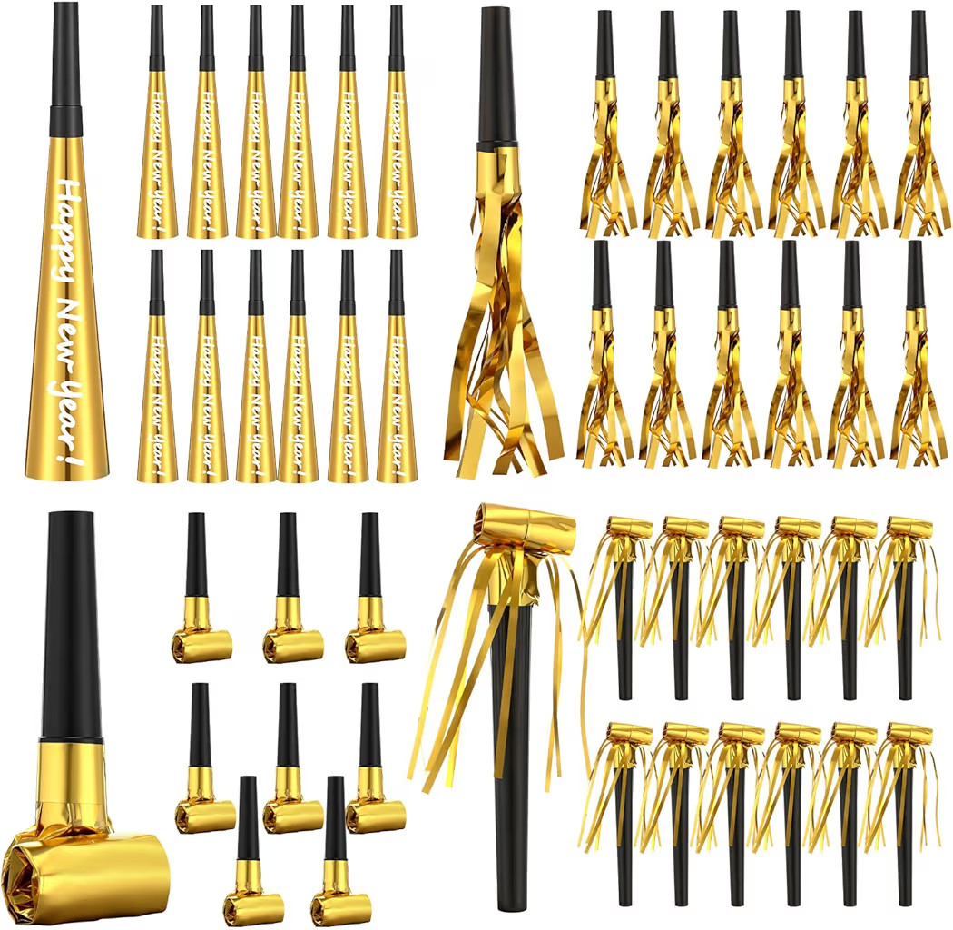 48pcs New Years Eve Noise Makers 2026 New Years Eve Party Whistles, Horns, Blowouts Set for Adult... | Amazon (US)