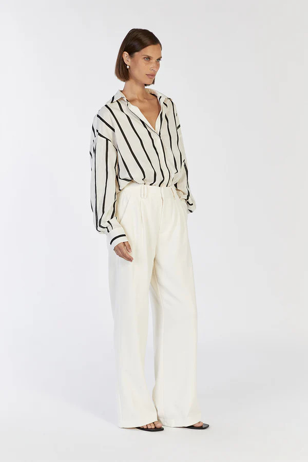 ELLIOTT CREAM SLEEVED LINEN SHIRT | DISSH