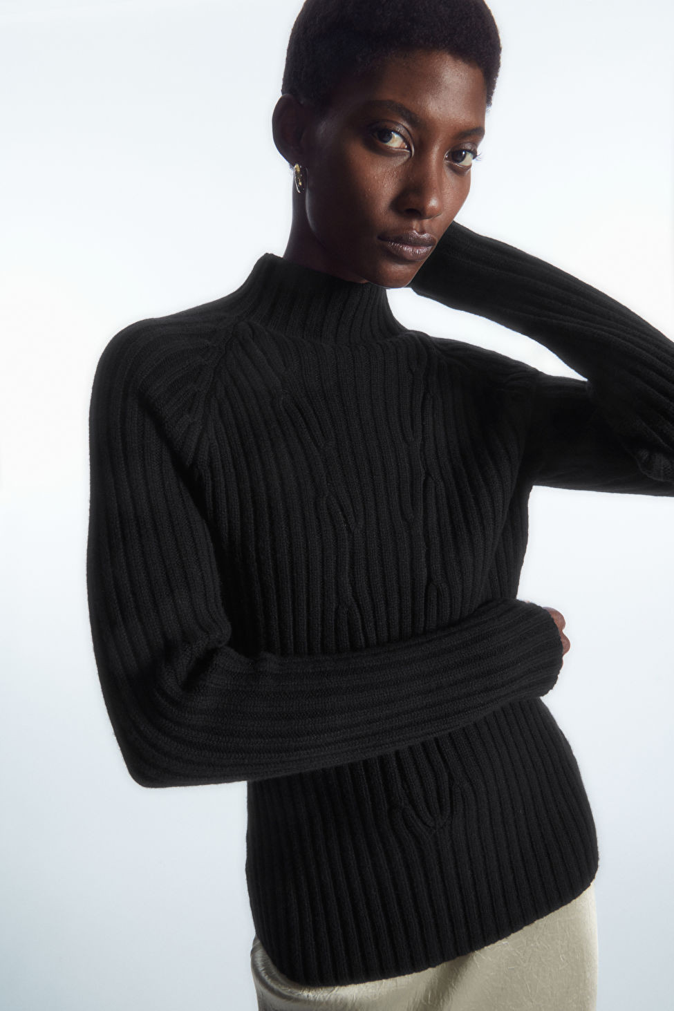 RIBBED PURE CASHMERE TURTLENECK JUMPER - BLACK - COS | COS UK