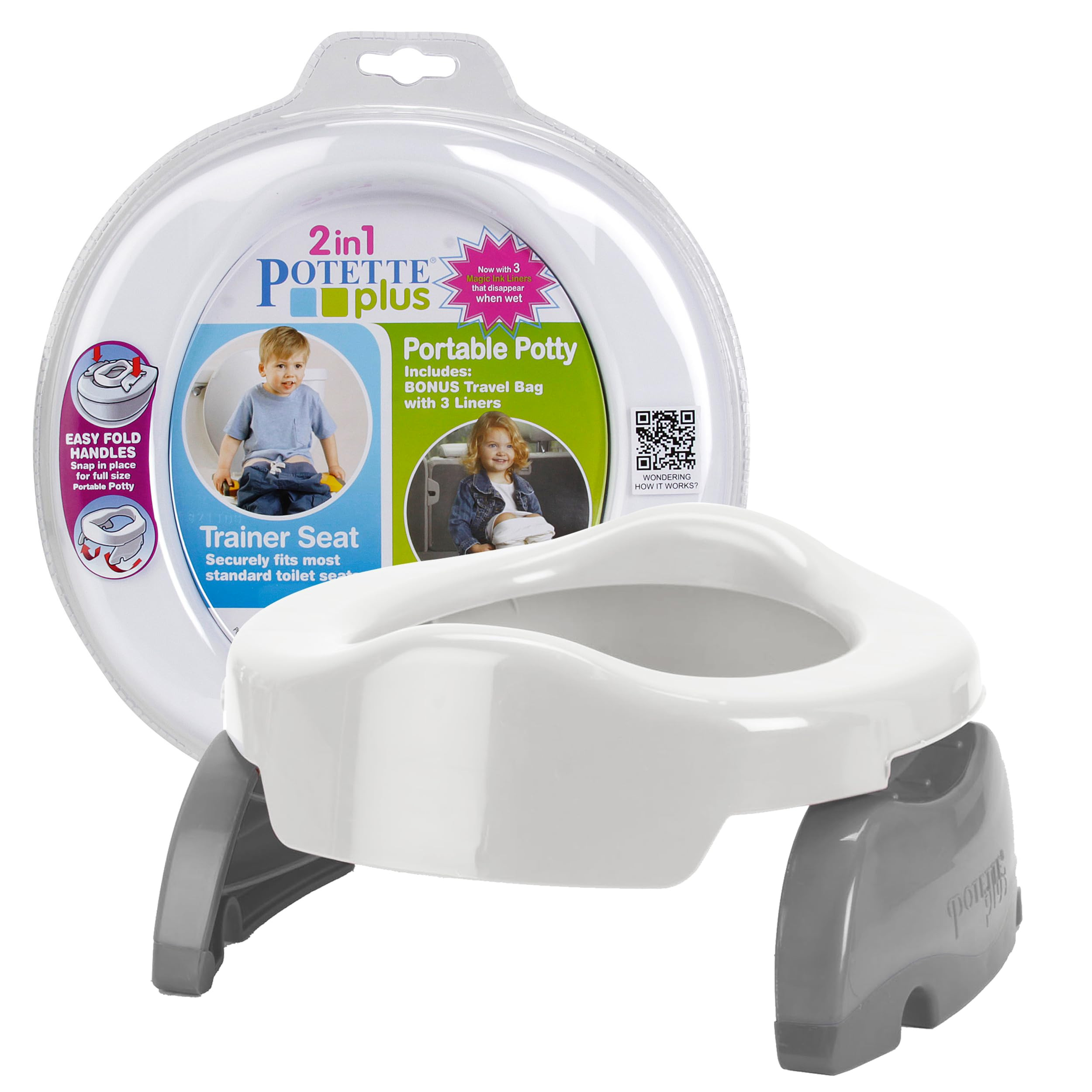 Kalencom Potette Plus 2-in-1 Travel Potty and Trainer Seat - Dual-Purpose Potty Training Toilet S... | Amazon (US)