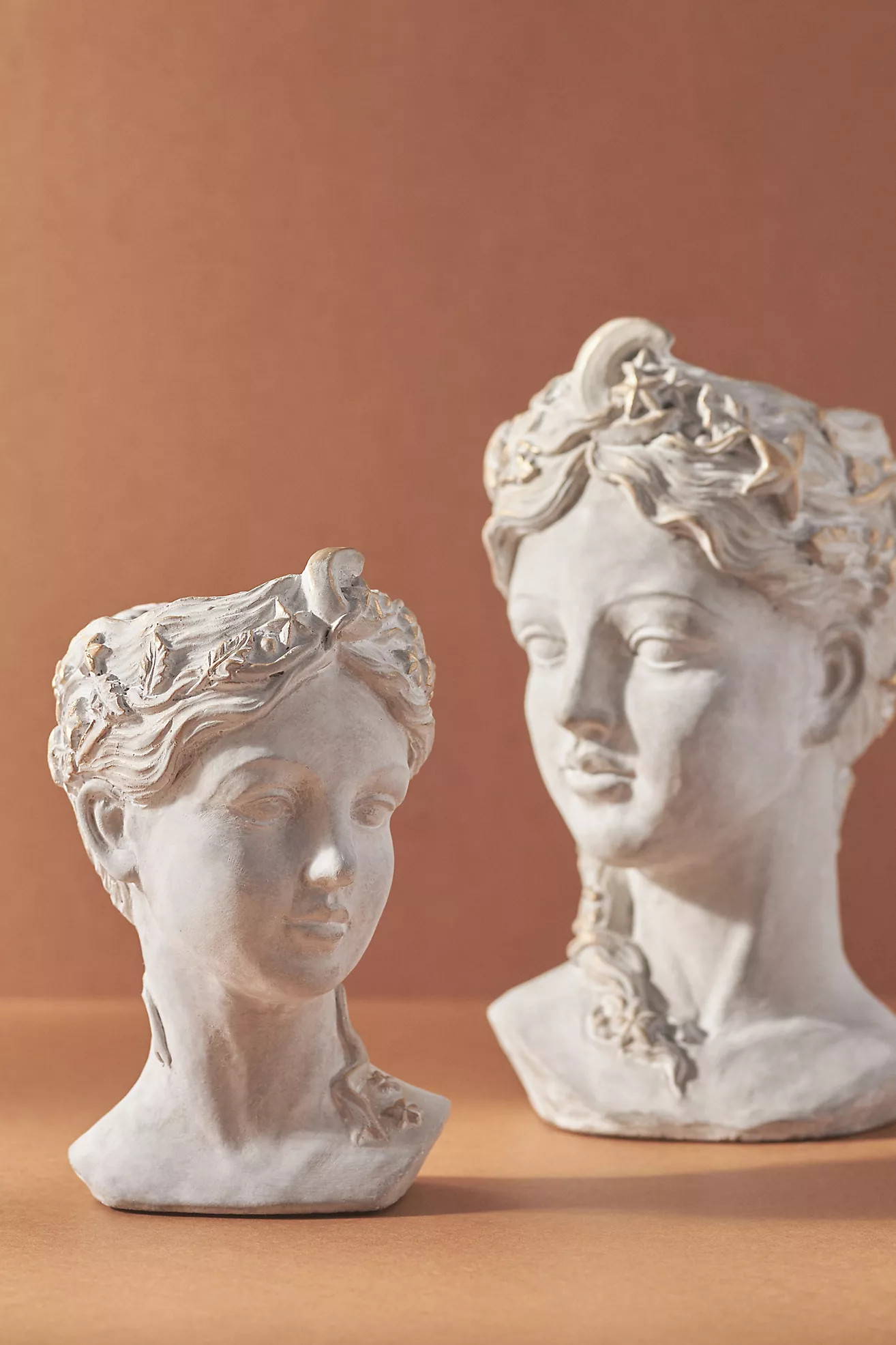 Celestial Grecian Bust Cement Pot | Anthropologie (US)