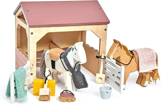 Tender Leaf Toys - The Stables - 13 Pcs Imaginative Horse Stables Play Set with and Accessories -... | Amazon (US)