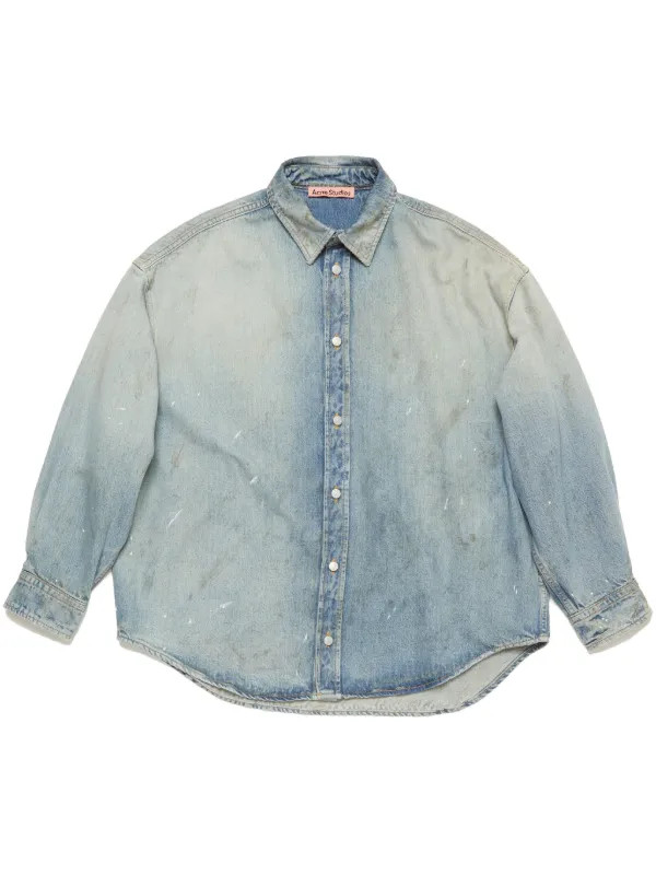 denim button-up shirt | Farfetch Global
