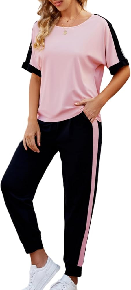 VIMPUNEC Women 2 Piece Outfits Summer Casual Lounge Sets Soft Sweatsuits Trendy Matching Sets | Amazon (US)