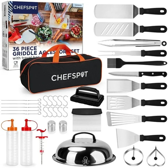 CHEFSPOT 36-Piece Griddle Accessories for Blackstone, BBQ, Flat Top Grilling Spatula Kit | Walmart (US)