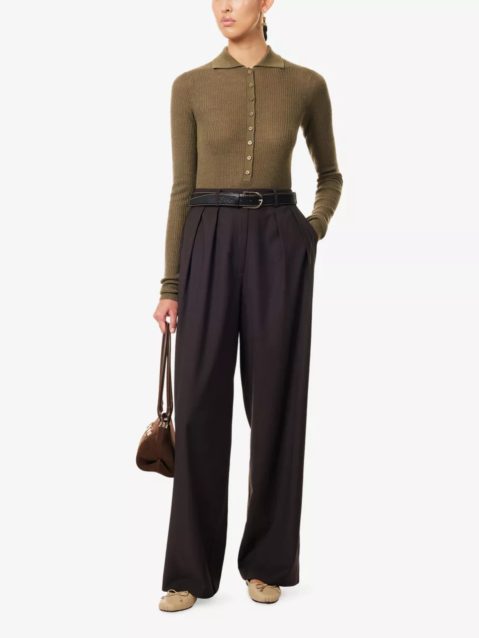 Solana Ribbed Polo Wool Knitted Bodysuit | Selfridges