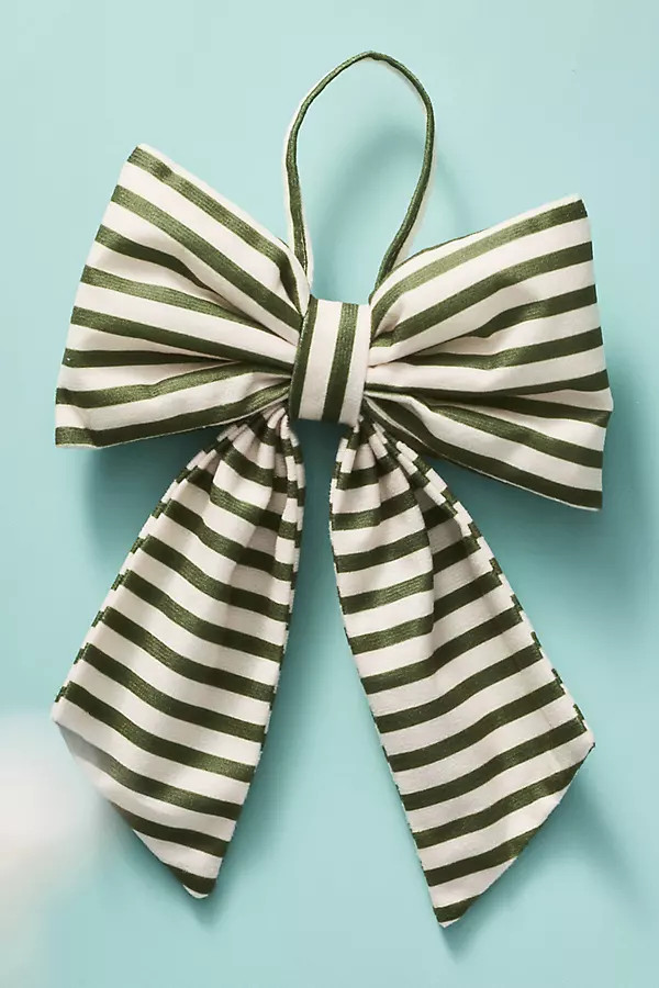 Striped Bow Ornament | Anthropologie (US)