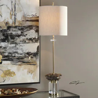 Uttermost Kiota Brushed Brass Wasp's Nest Buffet Table Lamp - Beige | Bed Bath & Beyond