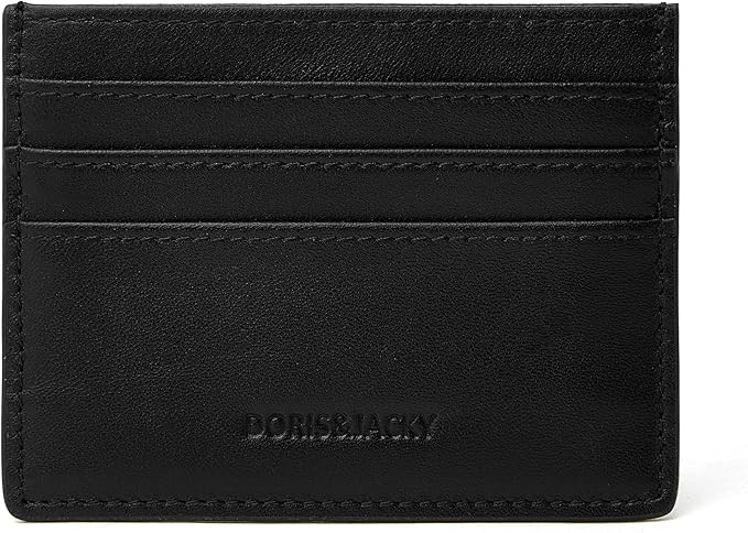 DORIS&JACKY Minimalist Leather Card Holder Wallet, Slim Lambskin Credit Card Case Card Protector,... | Amazon (US)