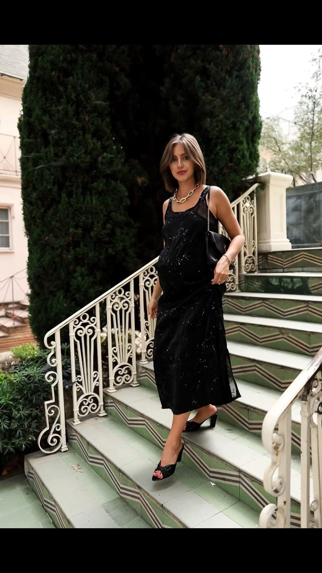Sequin dress, slip dress, date night, true to size, black heels