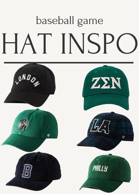 Baseball hat inspo!! #baseballgame #baseballcap #baseballhats #baseballhatinspo #hats #hatinspo #baseballgamehats 

#LTKfindsunder100 #LTKSeasonal #LTKMostLoved