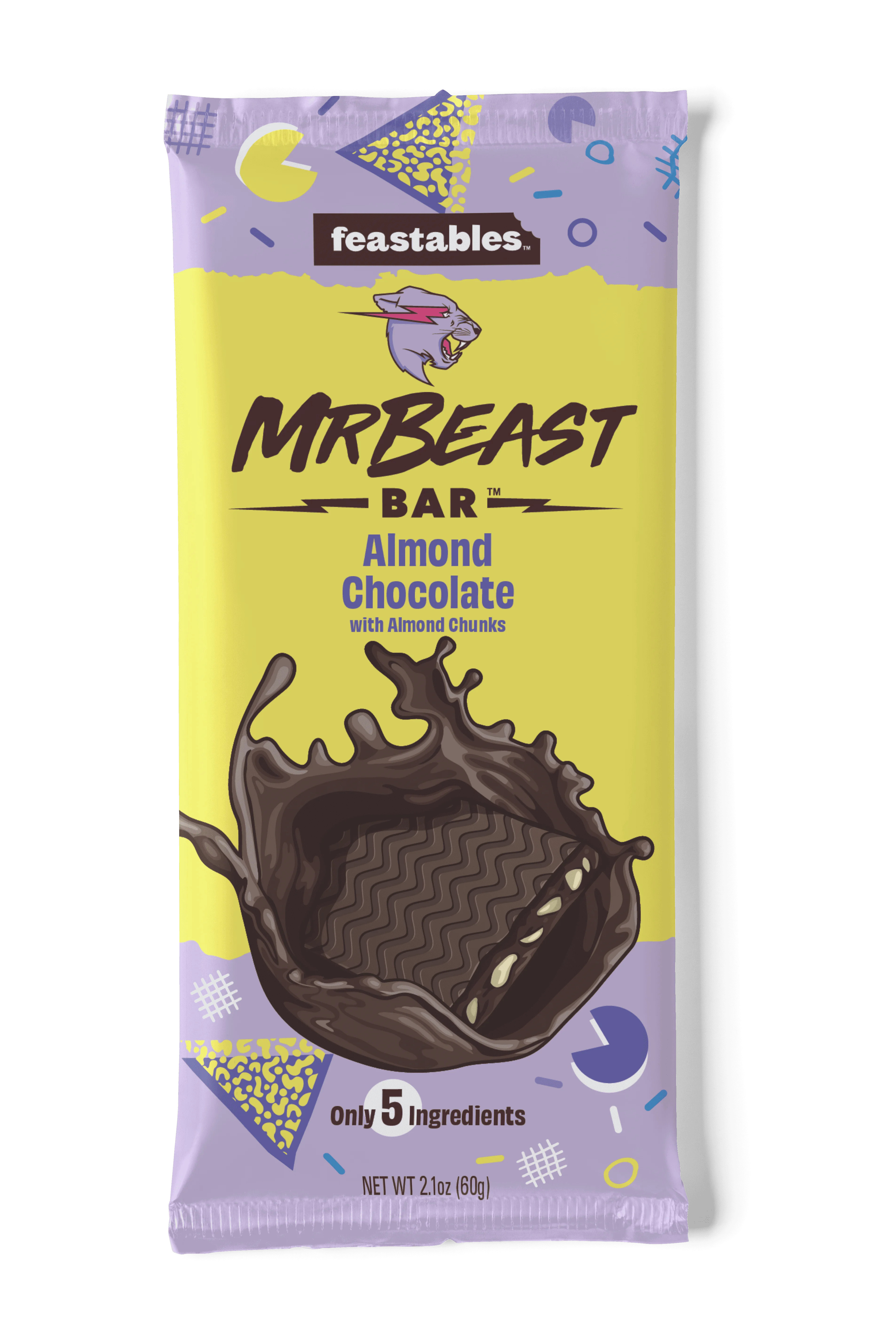 Feastables MrBeast Almond Chocolate Bar, 2.1 oz (60g), 1 bar - Walmart.com | Walmart (US)