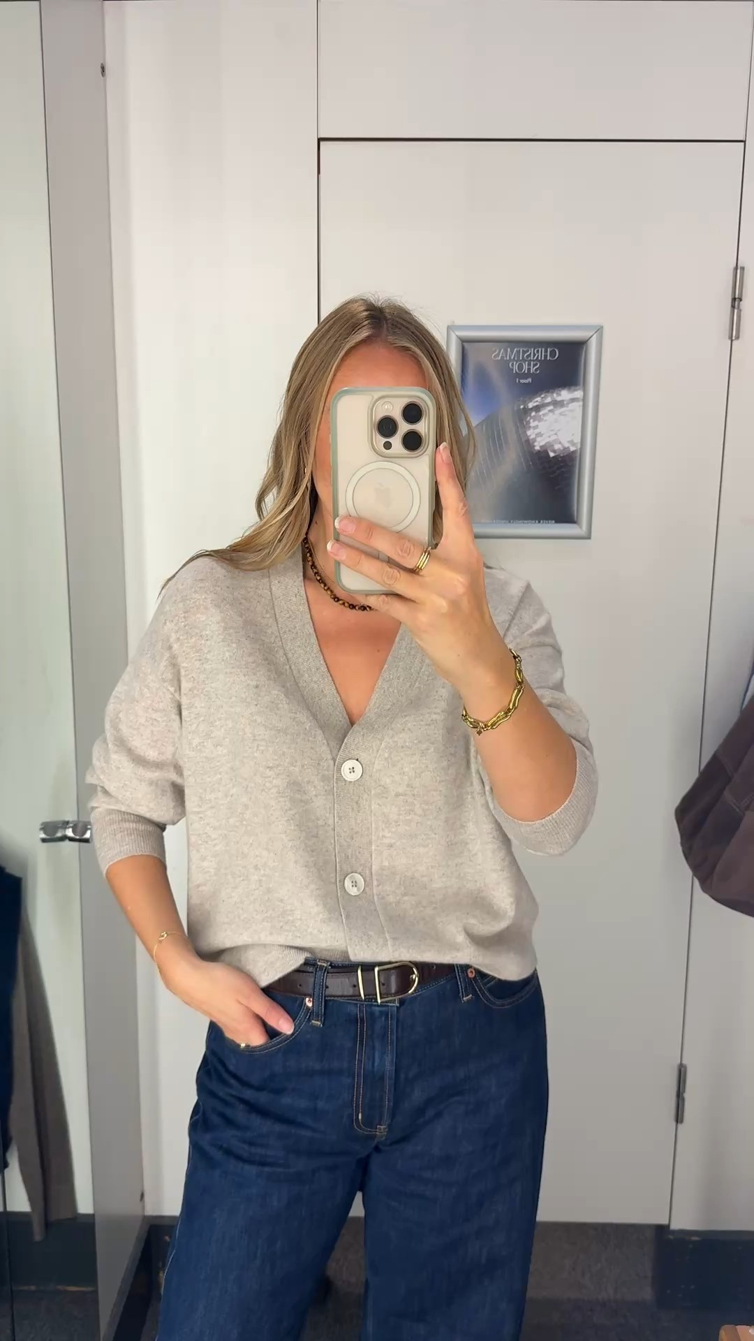 This is the 100% cashmere cardigan style 
Again I size up to a U.K. 16 for a looser fit 
You can wear tucked or untucked as it’s not too long. 
Great with statement  trouser or skirt 
Think sequins , satin or lace 
Or for everyday with jeans . 

#LTKwinter #LTKsale #LTKautumn