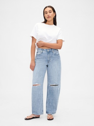Curvy High Rise Barrel Jeans | Gap (US)