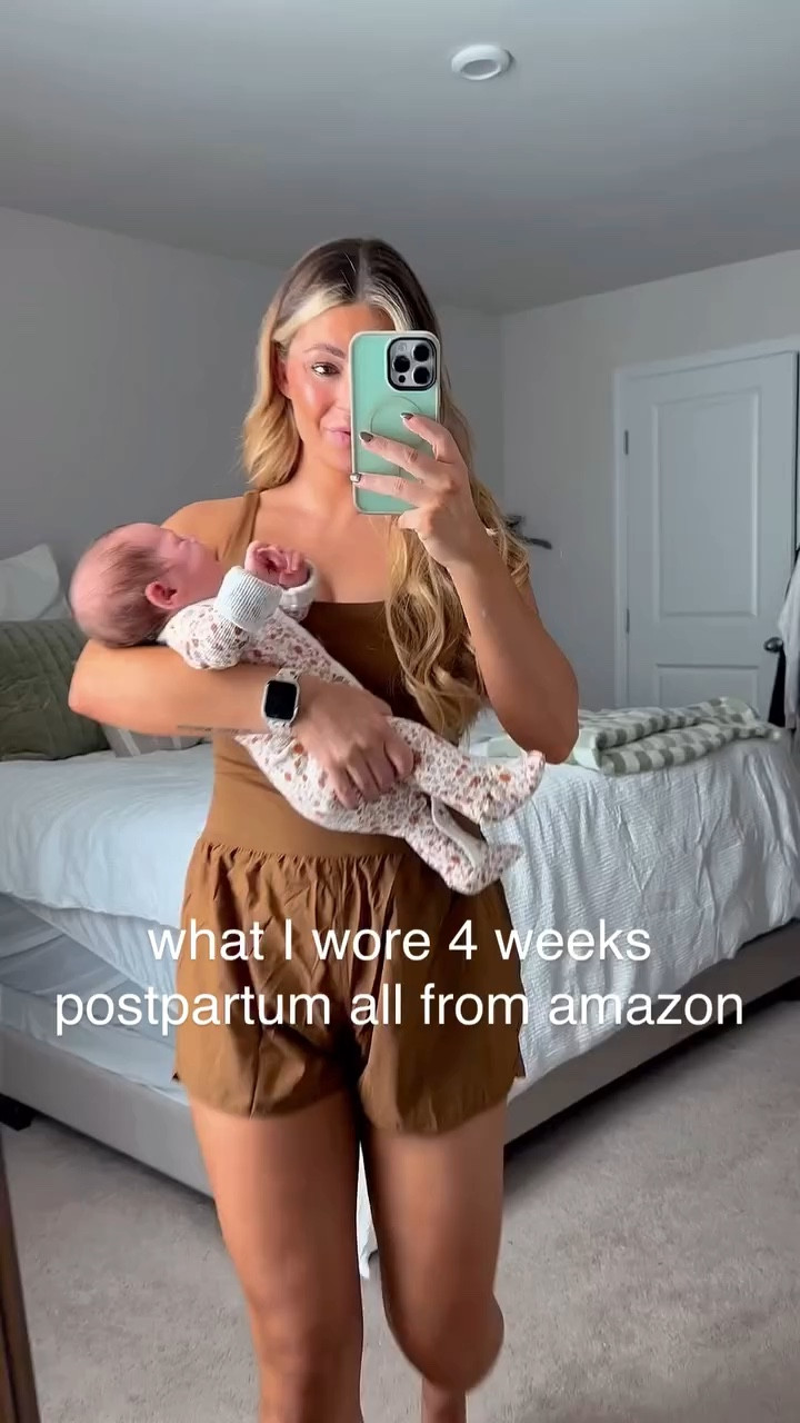  All my outfits I wore week four postpartum! 

All breastfeeding friendly!!!

Sizes ordered (I’m 5’4, 145lbs, 4 weeks postpartum)
brown romper- m
White vest - s
brown striped pants- m
Grey set- m
Purple flannel- m
Grey top - m
Skort- m
Two piece workout set- m
Cardigan- m
Blue fp inspired set- m 

#amazonfashion #amazondress #amazondresses #amazonmaternity #pregancyoutfitideas #pregnantfashion #pregnantstyle #founditonamazon #outfitideas #pregnancy #pregnantoutfits #maternityoutfits #postpartum #postpartumoutfits #amazonoutfits #amazonoutfitinspo