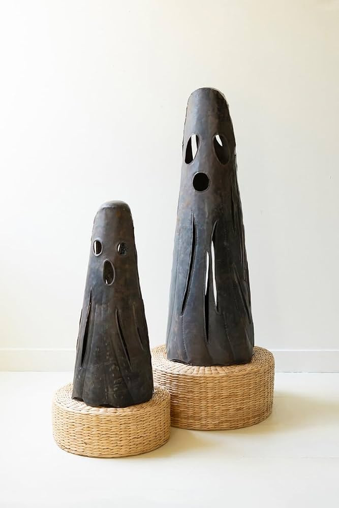 First of a Kind Set of Two Rustic Iron Ghost Luminaries - Handmade Recycled Iron Halloween Ghost ... | Amazon (US)