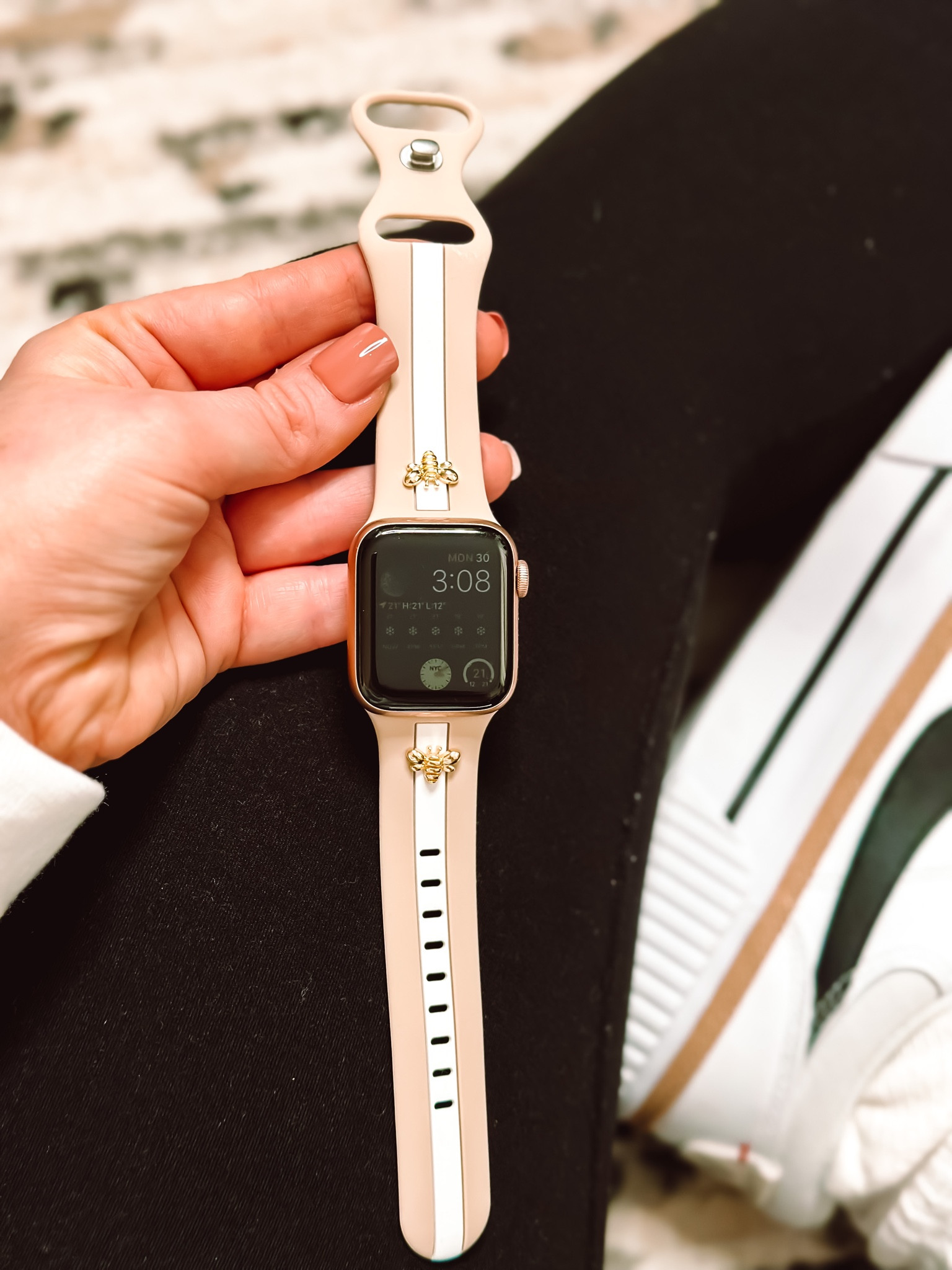 Adorable nude Apple Watch band with gold bees 

#LTKGiftGuide #LTKunder50 #LTKFind