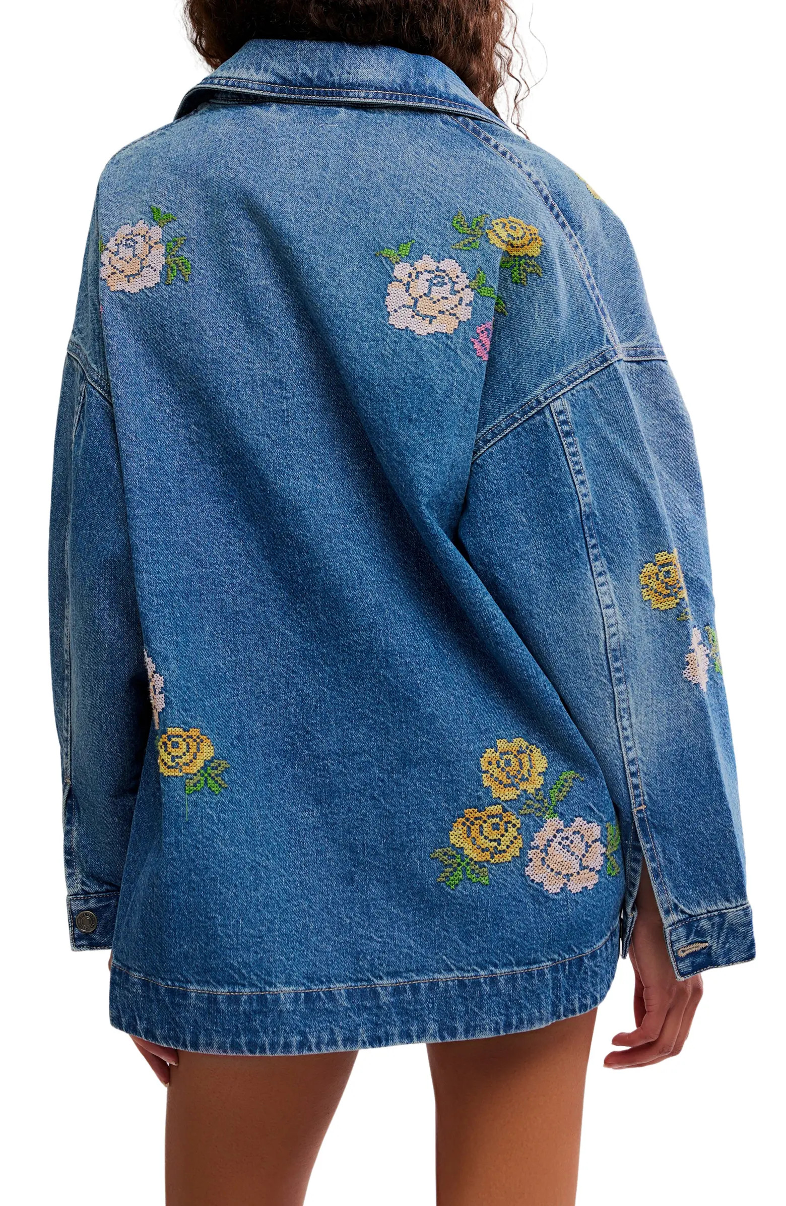 Madison Embroidered Denim City Jacket | Nordstrom