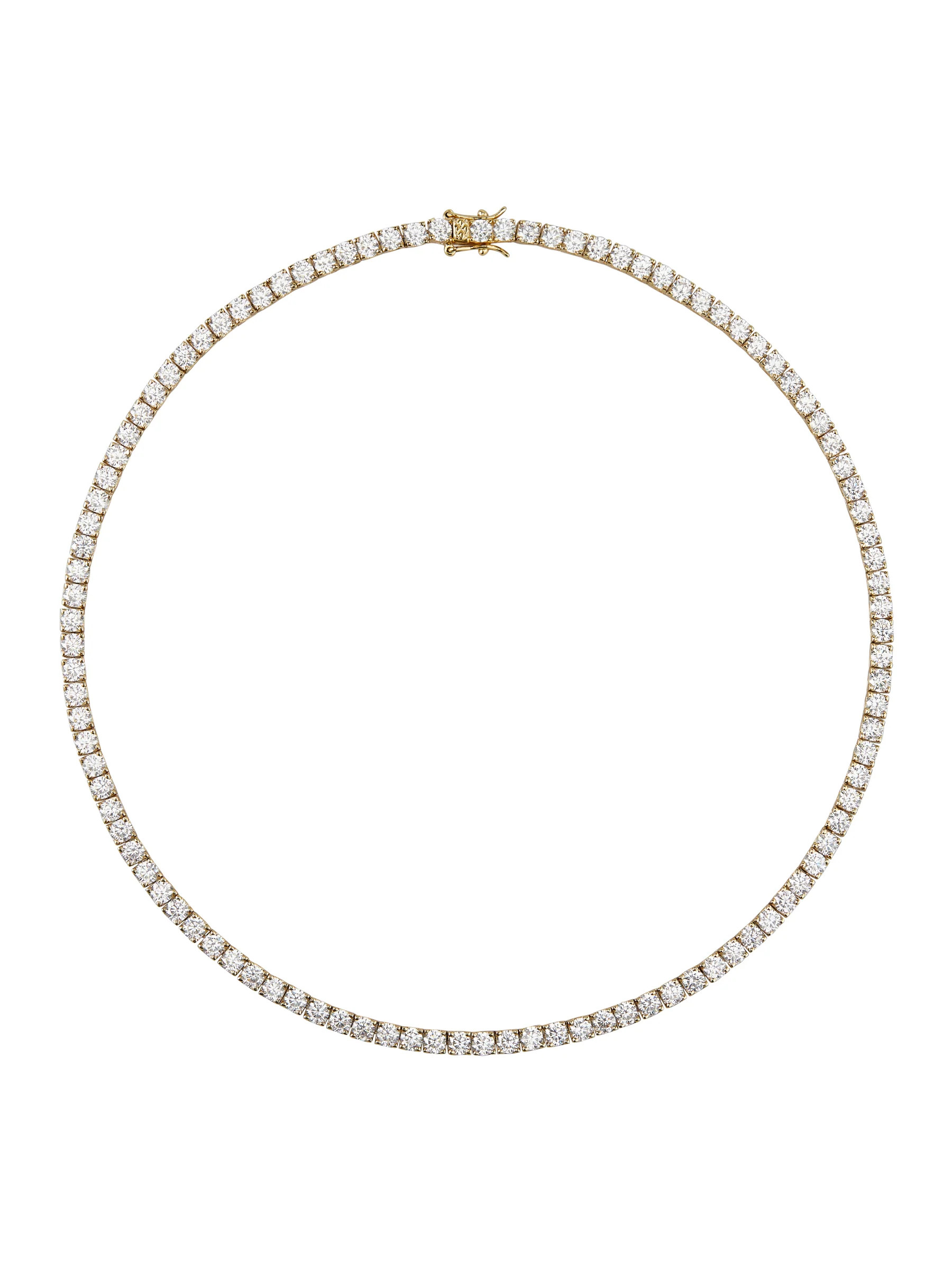 KATE ROUND CUT, 3.75MM LAB WHITE SAPPHIRE GOLD RIVIÈRE NECKLACE | Dorsey