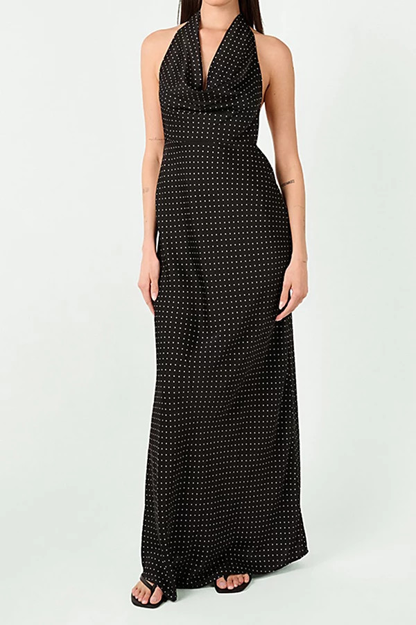 WeWoreWhat Cowl Halter Maxi Dress in Polka Dot, Women's at Urban Outfitters | Urban Outfitters (US and RoW)