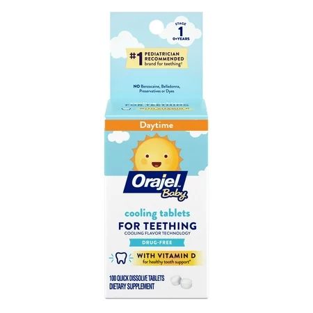 Orajel Baby Cooling Tablets for Teething with Vitamin D 100 Quick Dissolve Tablets | Walmart (US)
