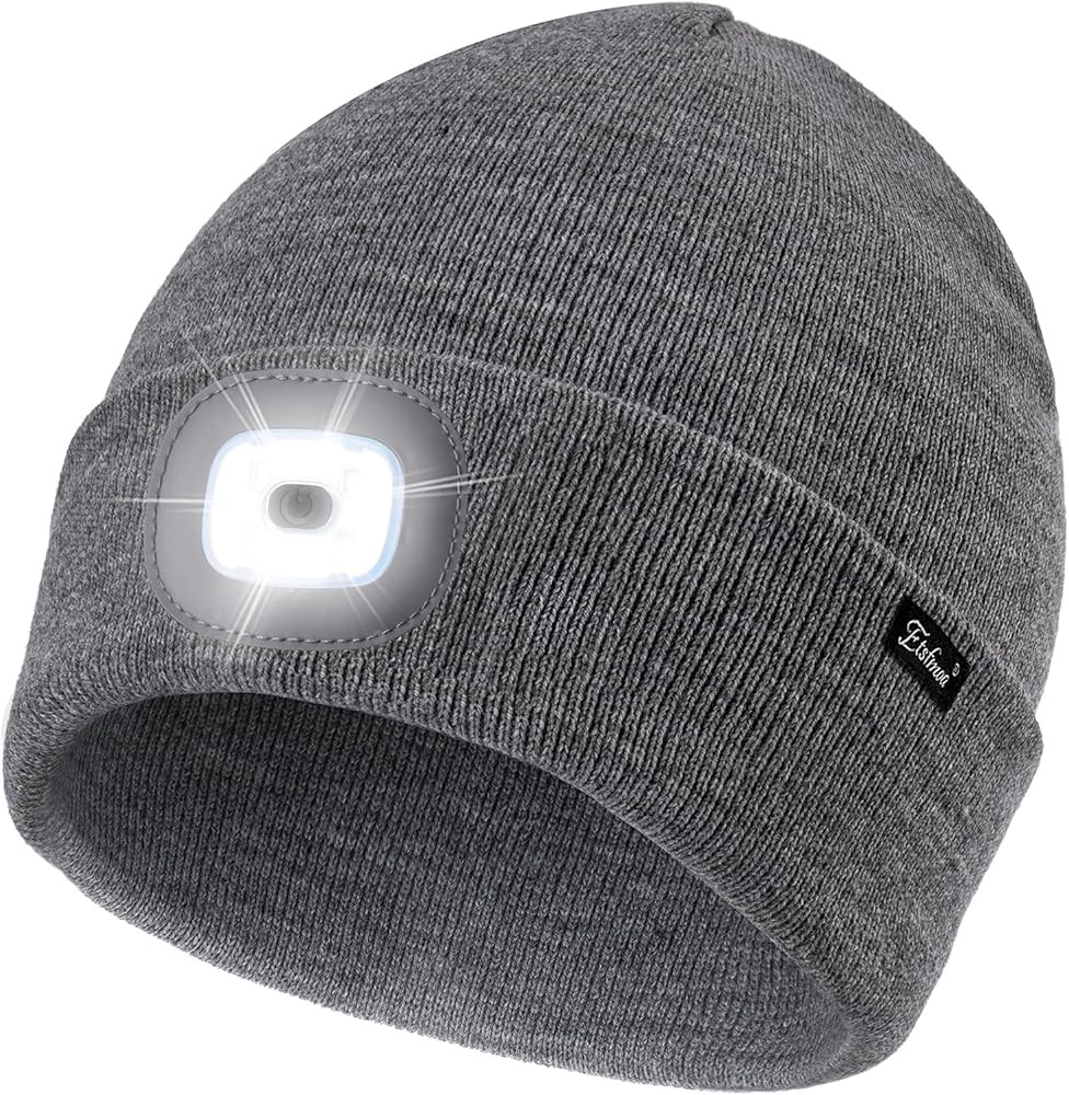 Etsfmoa Unisex Beanie with The Light,Gifts for Men Dad Father, USB Rechargeable LED Warm Knit Hea... | Amazon (US)