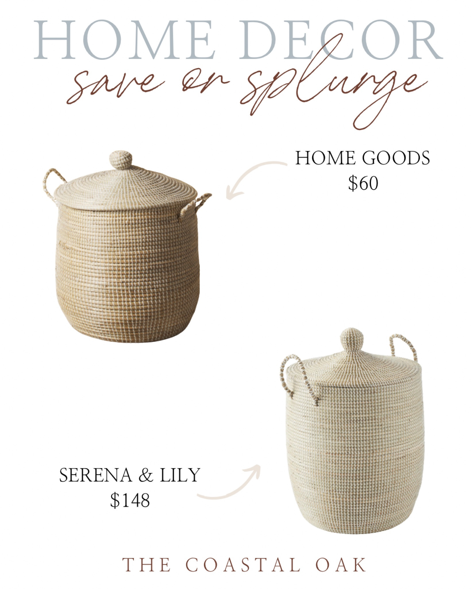 La Jolla basket look for less at home goods

Serena and lily look for less budget friendly home decor baskets seagrass coastal 

#LTKstyletip #LTKsalealert #LTKhome